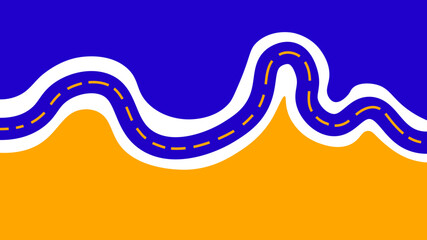 Horizontal asphalt road. Winding road vector illustration. the banner is expensive