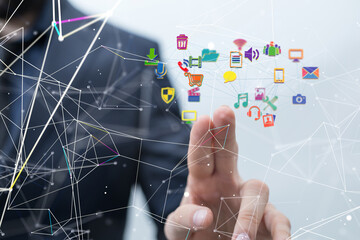 Cloud computing concept - connect to cloud