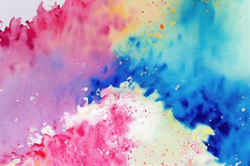 Fototapeta premium Abstract splashes of liquid paint on drawing paper. Illustration of an artistic element for your design.