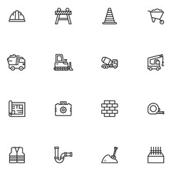Set of Counstruction Line Icon