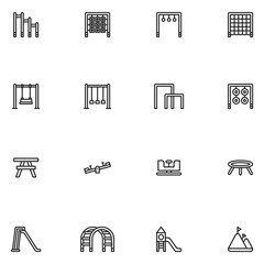 Set of Playground Line Icon