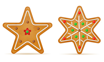 Fototapeta na wymiar christmas gingerbread cookies for new year's holiday celebration vector illustration