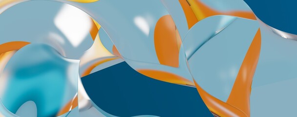 abstract blue wave background, night simple and elegant 3d render wallpaper