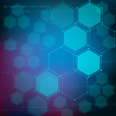 Hexagon security Electronic for safety with  hologram vector concept for future technology element background business screen