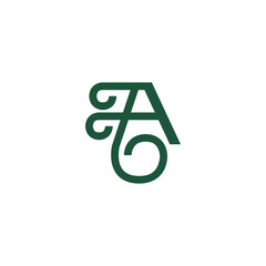 Letter A Nature Vine Logo Identity. Simple  initial A Monogram Logo for Natural Logo Identity
