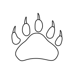 Bear Paw icon vector. Animals paw illustration sign. wildlife symbol or logo.
