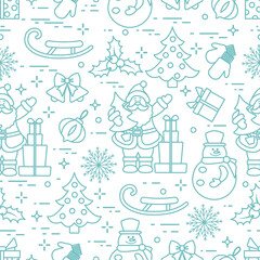Pattern New year Merry Christmas Holiday Santa