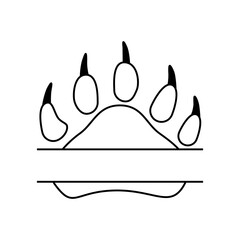 Bear Paw icon vector. Animals paw illustration sign. wildlife symbol or logo.