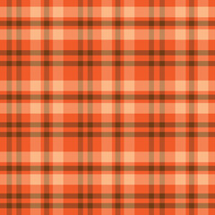Autumn plaid gingham seamless pattern in orange and brown. For Thanksgiving projects, tablecloths and textures 