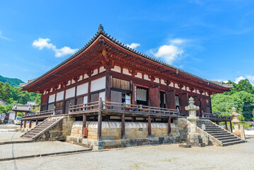 Hondo or Mandara-do (Main Mandala Hall) of the Taima-dera Temple, National Treasure of Japan, in...