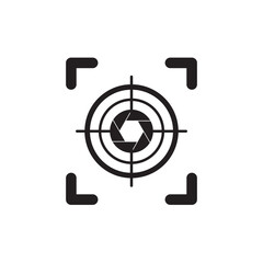 Focus Target Camera Icon Vector Logo Template Illustration Design