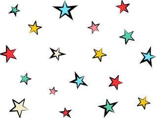Stars icons pop art style on a white background