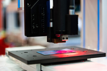 Close up of laser engraving