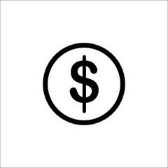 Simple dollar coin icon Money vector Cash dollar coin icon