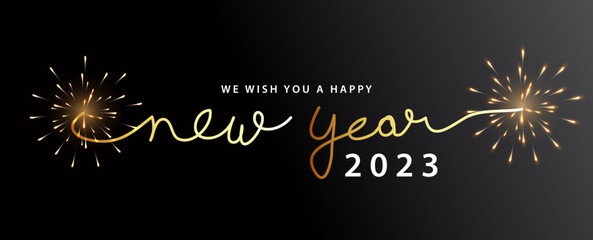 Fototapeta na wymiar 2023 Happy New Year Background, Greeting Card