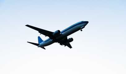 Fototapeta na wymiar Background of airplane flying in the sky