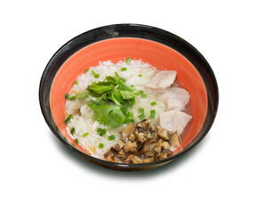 Pork porridge sprinkled with coriander