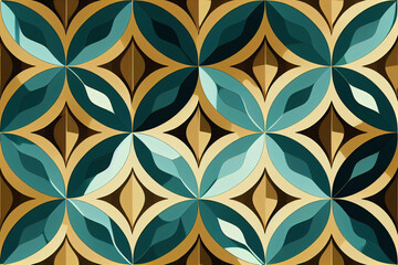Fototapeta premium seamless pattern with flowers and circles