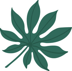  leaves art vector illustration of Doodle cute for design.line art drawing.