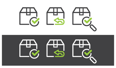 Delivery package, parcel box, icon, vector.