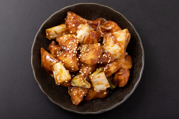 ぼんじりの味噌焼き