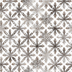 Seamless vintage christmas wrapping paper with stylized snowflake design