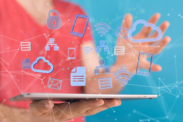 Protect Cloud Information Data Concept..