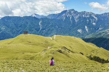 Landscape View Of Hehuanshan and Qilai Mountains On The Trail To North And Weat Peak of Hehuan Mountain, Taroko National Park, Taiwan