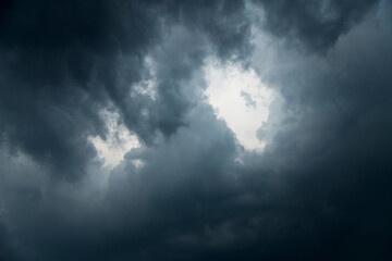 Dark sky with storm clouds