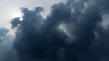 Fototapeta premium The sun covered with black clouds