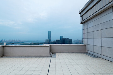 Empty rooftop in the city