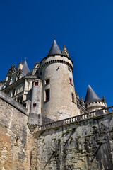 Fototapeta na wymiar Tower of a french castle (La Rochefoucauld Castle)