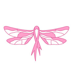 Pink Ribbon With Wings