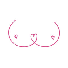 Pink Breast Line Art