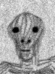 Gray on grey, alien, digital painting