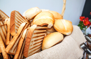 bread on wooden table