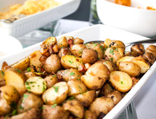 chicken with potatoes for breakfast buffet