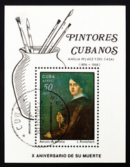 Postage stamp 'Cuban Painters. Amelia Pelaez Del Casal, 1896-1968' printed in Republic of Cuba. Series: 'Paintings from Cuban Artists - Amalia Pelaez del Casal', 1978