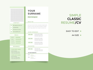 Resume template. Cv professional or designer jobs resumes. Work in best corporate. Professional job hiring list, business work hr interview document vector illustration