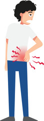 Obraz premium Man touching his back in pain area