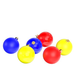 3d rendering illustration of a set of Christmas balls