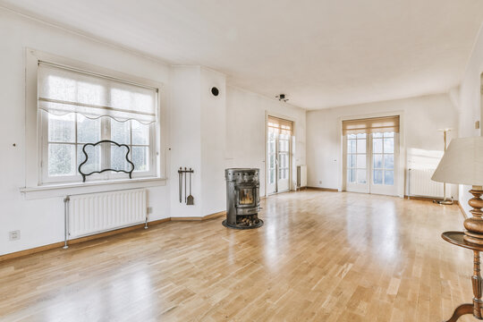 Light room with fireplace