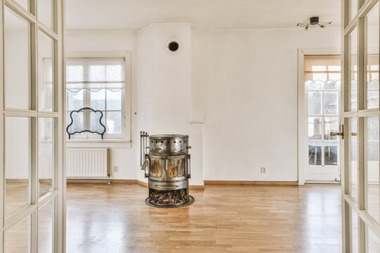 Light room with fireplace