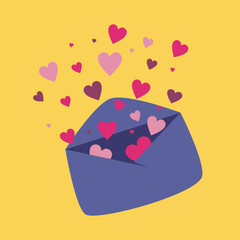 illustration of a pair of hearts on a yellow background