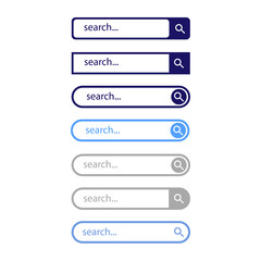 Obraz premium set of search bar elements for a web interface. UI design. Vector template for browsers, sites and apps