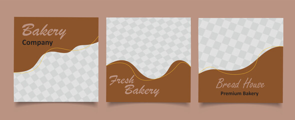 Watercolor bakery shop instagram post