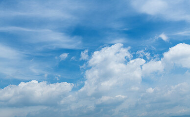 Beautiful blue sky with white clouds