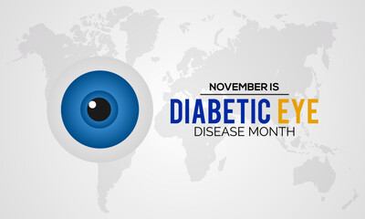 Vector illustration on the theme of Diabetic eye disease awareness month is observed every year in during November.