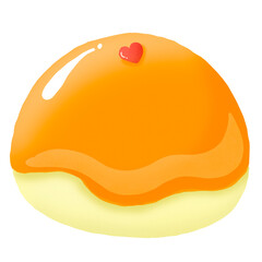 Orange Chinese cake cartoon illustration 