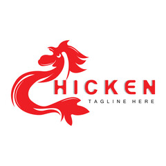 Grilled Chicken Barbecue Logo Design,Chicken Head Vector, Company Brand